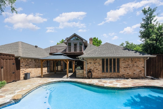 4410 Briargrove Ln, Dallas, TX 75287 - view of swimming pool with a gazebo and a patio