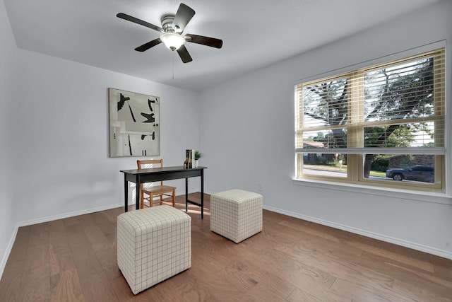 1024 E Peters Colony Rd, Carrollton, TX 75007 - office featuring wood finished floors and a ceiling fan