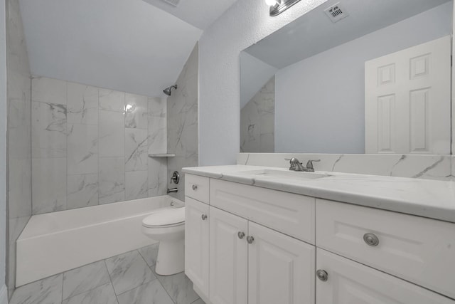 1024 E Peters Colony Rd, Carrollton, TX 75007 - full bath featuring marble look tile flooring, vanity, and  shower combination