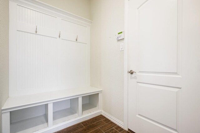8116 Charford Dr, Fort Worth, TX 76131 - mudroom featuring dark wood finished floors and baseboards