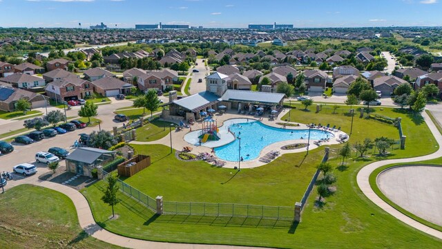 8116 Charford Dr, Fort Worth, TX 76131 - aerial perspective of suburban area featuring a pool area