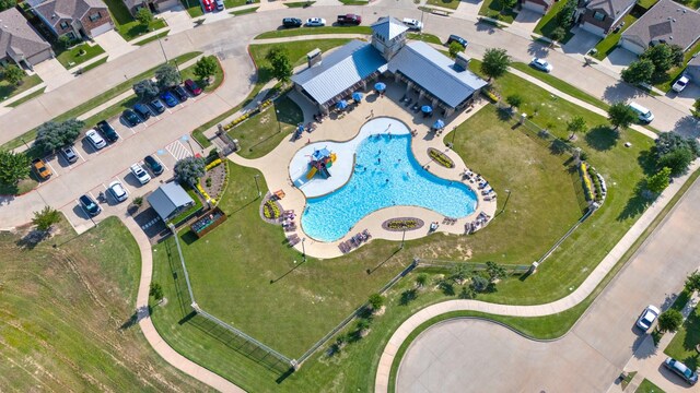 8116 Charford Dr, Fort Worth, TX 76131 - aerial overview of property's location with a pool