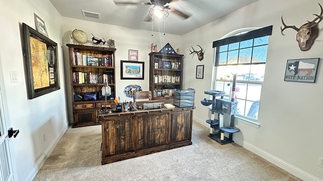 1518 Primrose Pl, Haslet, TX 76052 - office space with ceiling fan and light colored carpet