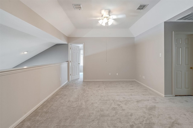 3212 Cantura Dr, Mesquite, TX 75181 - additional living space with ceiling fan, carpet, and vaulted ceiling