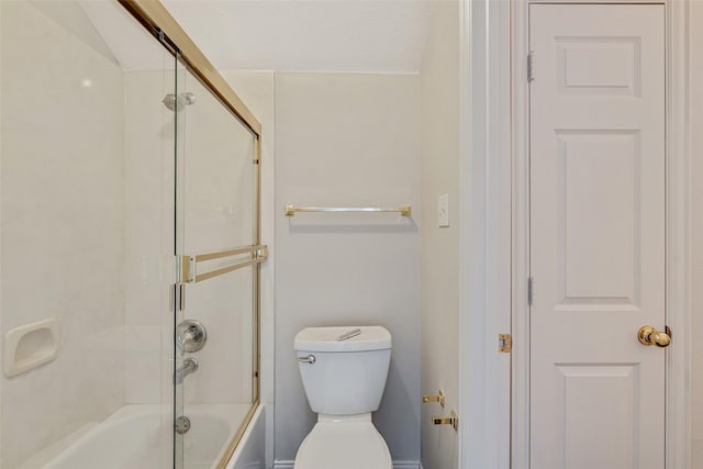3212 Cantura Dr, Mesquite, TX 75181 - full bathroom featuring toilet and shower / bath combination with glass door