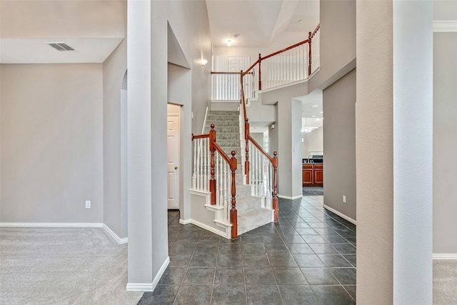 3212 Cantura Dr, Mesquite, TX 75181 - entryway featuring stairway and a high ceiling