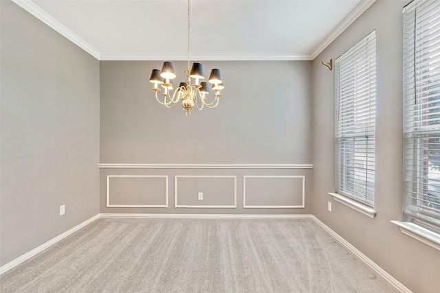 3212 Cantura Dr, Mesquite, TX 75181 - carpeted empty room with a chandelier and crown molding