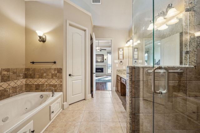 1535 Winding Creek Ln, Rockwall, TX 75032 - bedroom with high vaulted ceiling, dark wood-type flooring, and a ceiling fan