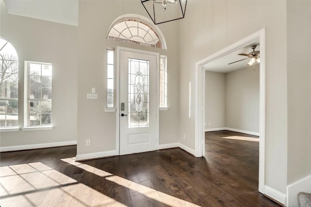 9204 Bottlebrush Ln, Irving, TX 75063 - entrance foyer with hardwood / wood-style flooring and a ceiling fan