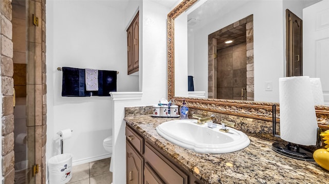 3705 Starlight Trl, Plano, TX 75023 - full bathroom featuring vanity, a shower stall, and tile patterned flooring