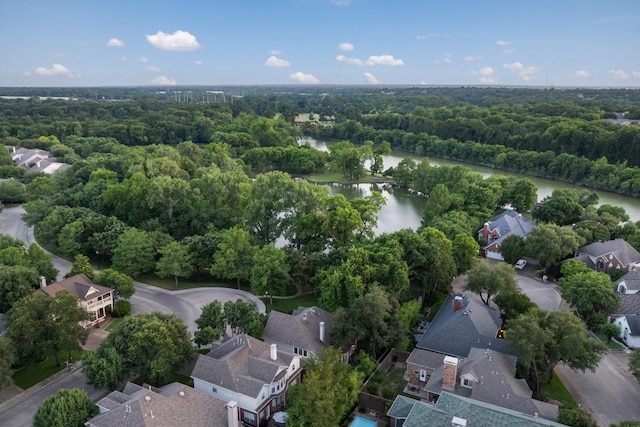 7955 Enclave Way, Dallas, TX 75218 - aerial view of residential area featuring a large body of water and a heavily wooded area