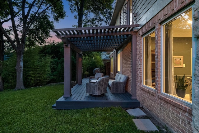 7955 Enclave Way, Dallas, TX 75218 - view of patio featuring a wooden deck and a pergola