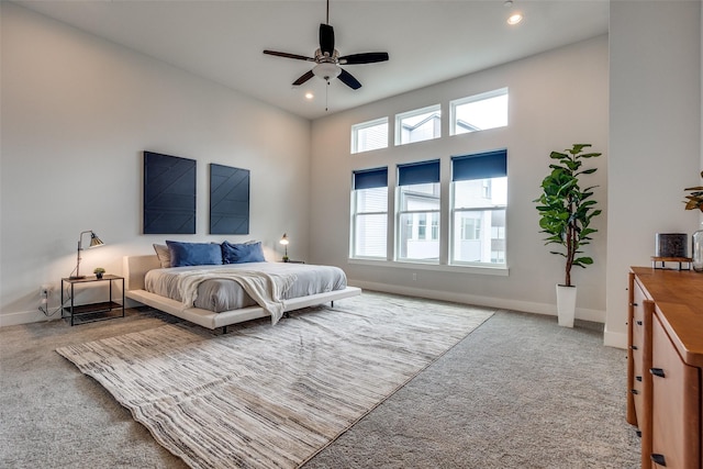 381 E Greenbriar Ln Unit 501, Dallas, TX 75203 - carpeted bedroom featuring recessed lighting and a ceiling fan