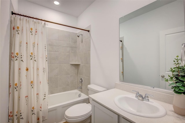 5221 Rockrose Ln, Princeton, TX 75407 - full bathroom with vanity, shower / bath combo with shower curtain, and recessed lighting