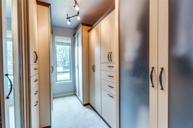 6707 Canyon Crest Dr, Fort Worth, TX 76132 - hallway with light carpet and baseboards