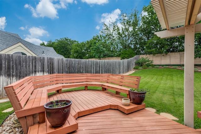 6707 Canyon Crest Dr, Fort Worth, TX 76132 - wooden terrace featuring a fenced backyard