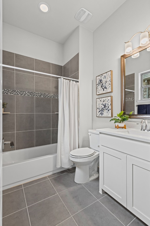 309 Red River Cir Trail, Highland Village, TX 75077 - bathroom featuring tile patterned flooring, vanity, and shower / bath combo with shower curtain
