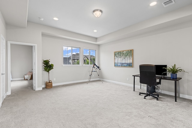 309 Red River Cir Trail, Highland Village, TX 75077 - home office featuring carpet and recessed lighting