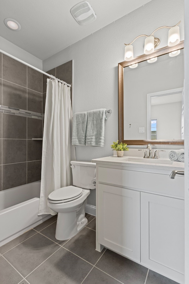 309 Red River Cir Trail, Highland Village, TX 75077 - bathroom featuring vanity, tile patterned floors, and shower / bath combo