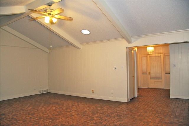 1612 Canyon Oaks Dr, Irving, TX 75061 - unfurnished room with ceiling fan and wood walls