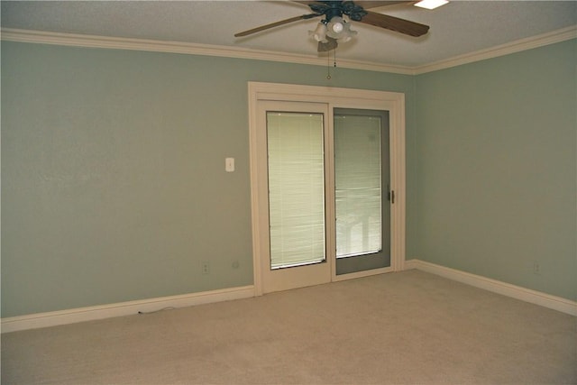 1612 Canyon Oaks Dr, Irving, TX 75061 - unfurnished room with ceiling fan, crown molding, and carpet flooring