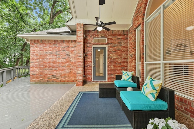 2402 Pittsburg Lndg, Mesquite, TX 75181 - view of patio with ceiling fan and a wooden deck