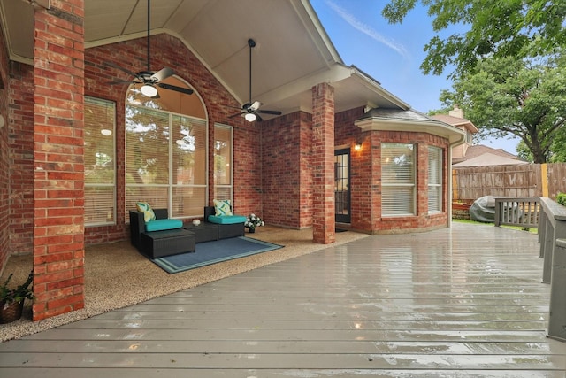 2402 Pittsburg Lndg, Mesquite, TX 75181 - wooden terrace featuring ceiling fan