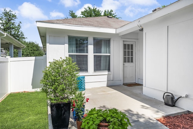 10917 Caldwell Ln, Fort Worth, TX 76179 - property entrance featuring a patio and a shingled roof