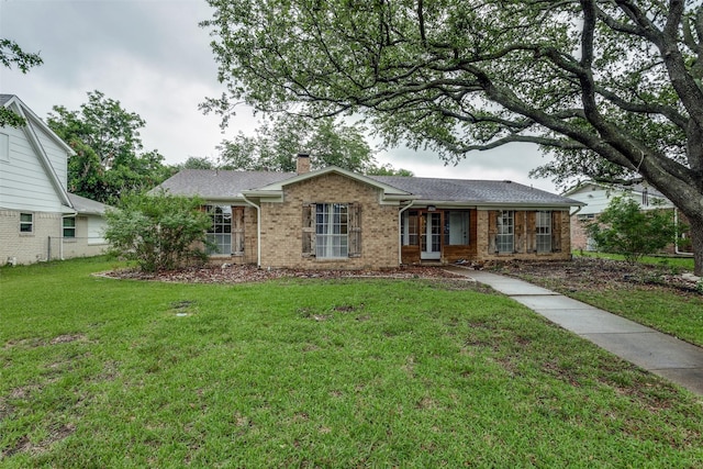 1614 Baltimore Dr, Richardson, TX 75081 - single story home featuring a chimney, brick siding, and a shingled roof