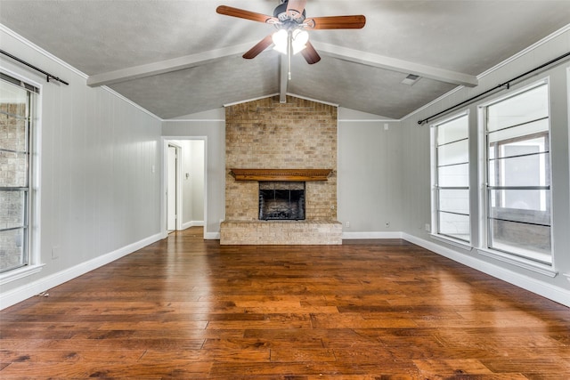 1614 Baltimore Dr, Richardson, TX 75081 - unfurnished living room featuring hardwood / wood-style floors, ceiling fan, and a fireplace