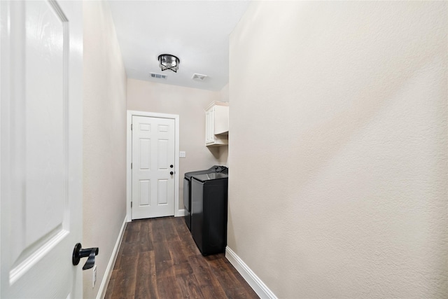 4270 Crooked Stick Dr, Frisco, TX 75035 - hall with washing machine and dryer and dark wood-style flooring