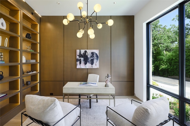 3626 Edgewater St, Dallas, TX 75205 - office with a chandelier