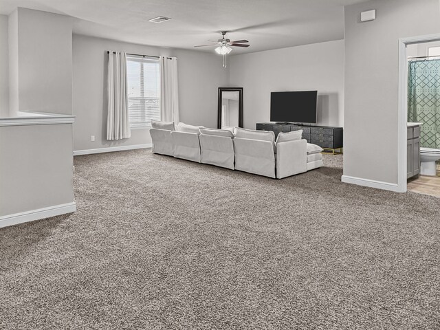 200 Tanager Dr, Rhome, TX 76078 - unfurnished living room with carpet and ceiling fan