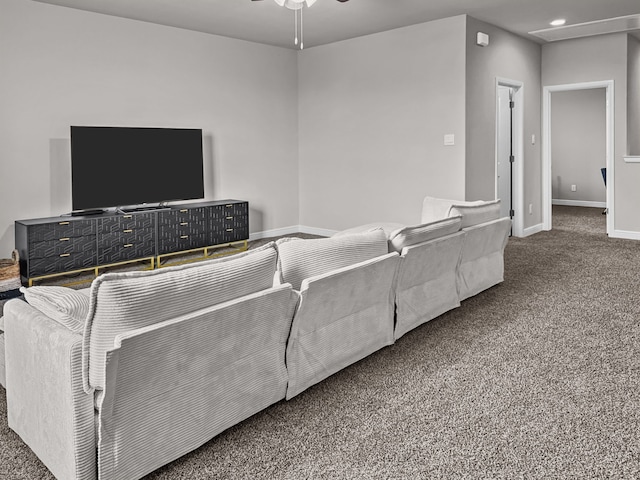 200 Tanager Dr, Rhome, TX 76078 - carpeted living area with a ceiling fan and recessed lighting