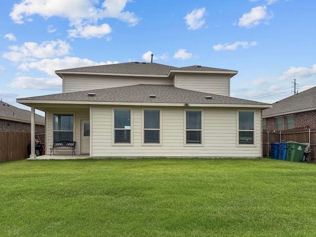 200 Tanager Dr, Rhome, TX 76078 - rear view of house with a patio and a shingled roof