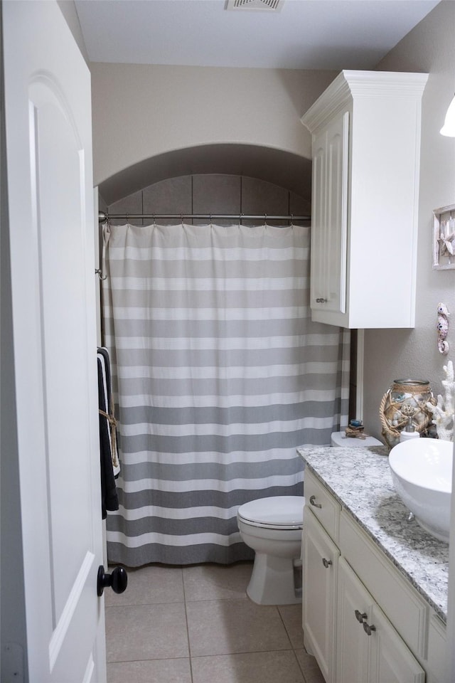 305 Shepherd Ln, Royse City, TX 75189 - bathroom with vanity, tile patterned floors, and a shower with shower curtain