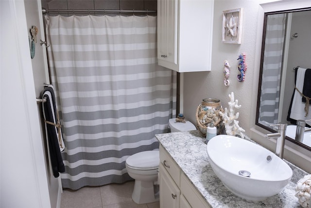 305 Shepherd Ln, Royse City, TX 75189 - full bathroom with vanity, tile patterned floors, a shower with curtain, and a textured wall