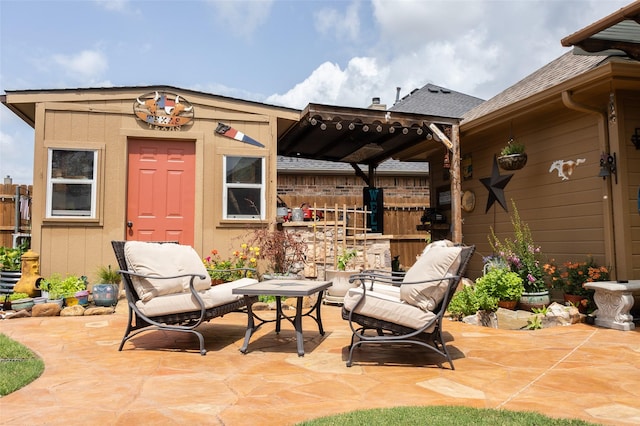 305 Shepherd Ln, Royse City, TX 75189 - view of patio / terrace featuring a gazebo and an outbuilding