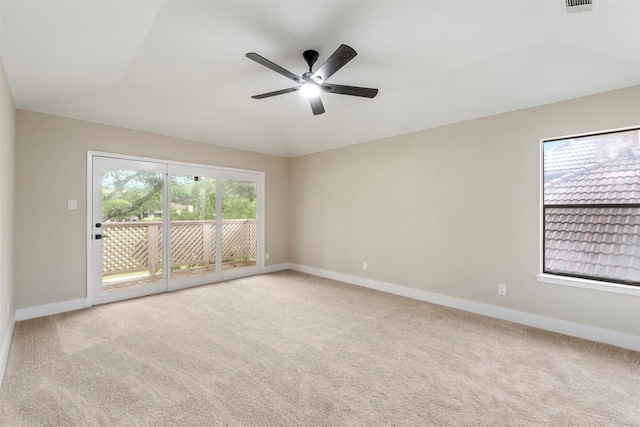 809 Havenwood Ln S, Fort Worth, TX 76112 - unfurnished room with carpet floors, ceiling fan, and vaulted ceiling