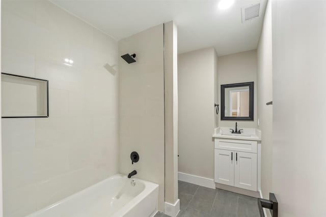 809 Havenwood Ln S, Fort Worth, TX 76112 - bathroom featuring shower / washtub combination, vanity, and tile patterned flooring