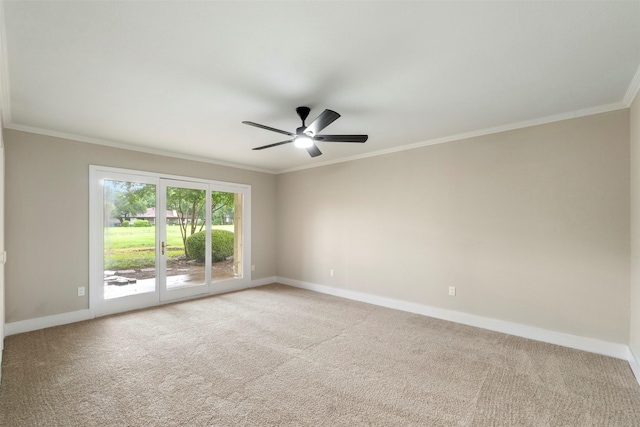 809 Havenwood Ln S, Fort Worth, TX 76112 - unfurnished room featuring crown molding, light colored carpet, and a ceiling fan