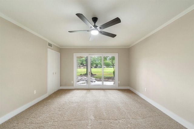 809 Havenwood Ln S, Fort Worth, TX 76112 - carpeted spare room featuring a ceiling fan and ornamental molding