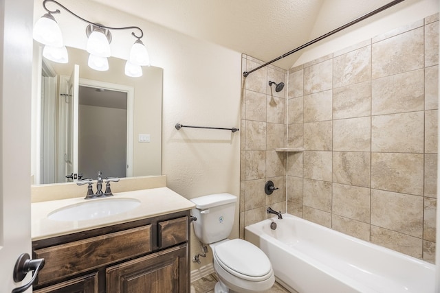 6913 Chisholm Trl, North Richland Hills, TX 76182 - full bathroom featuring vanity, bathing tub / shower combination, and a textured ceiling