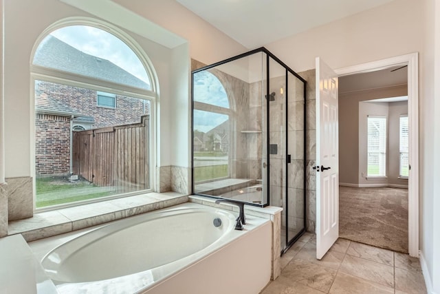 140 Godstone Ln, Prosper, TX 75078 - full bathroom with a bath and a stall shower