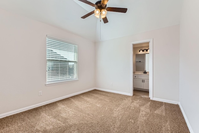 140 Godstone Ln, Prosper, TX 75078 - empty room featuring light colored carpet, ceiling fan, and vaulted ceiling