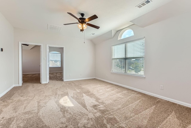 140 Godstone Ln, Prosper, TX 75078 - unfurnished bedroom featuring carpet, vaulted ceiling, a spacious closet, and ceiling fan