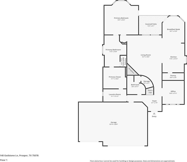 140 Godstone Ln, Prosper, TX 75078 - view of room layout