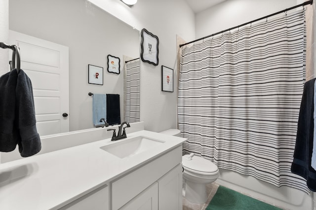 458 Red Maple Rd, Waxahachie, TX 75165 - full bathroom with vanity, shower / bathtub combination with curtain, and tile patterned flooring