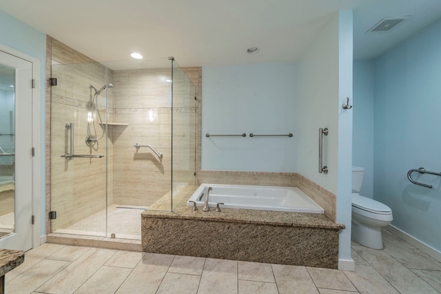 4524 Coyote Pt, Denton, TX 76208 - bathroom with a garden tub, a shower stall, and tile patterned floors