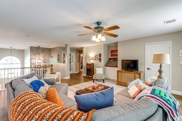 200 Stone Hollow Ct, Prosper, TX 75078 - living area with ceiling fan and light wood-type flooring